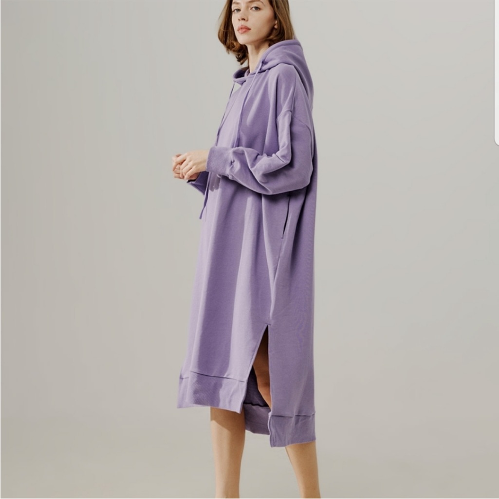 Nwot Nap Loungewear Pullover Sweatshirt Hoodie Dress Purple Lilac Xs — image 2 of 8
